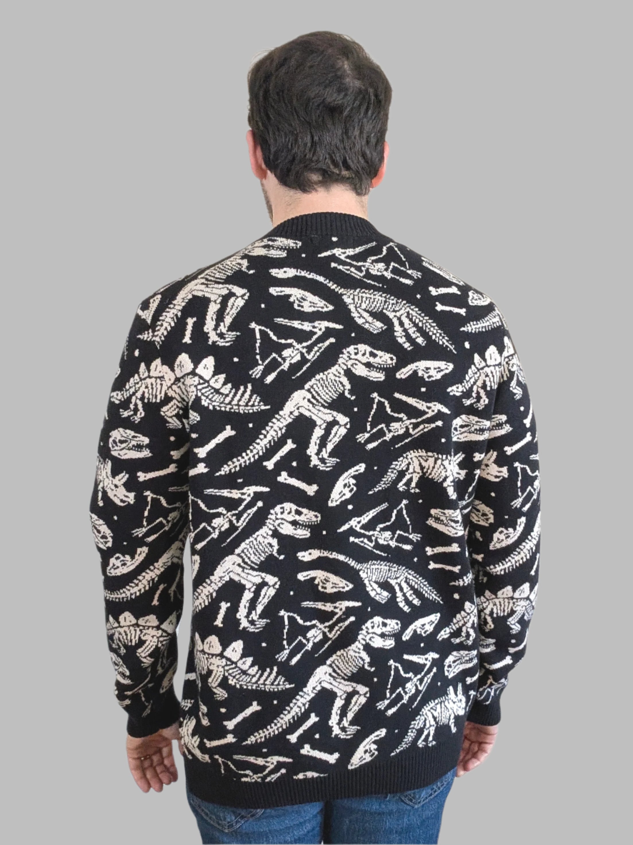 Dinosaur Fossil Cardigan - Sleepy Peach