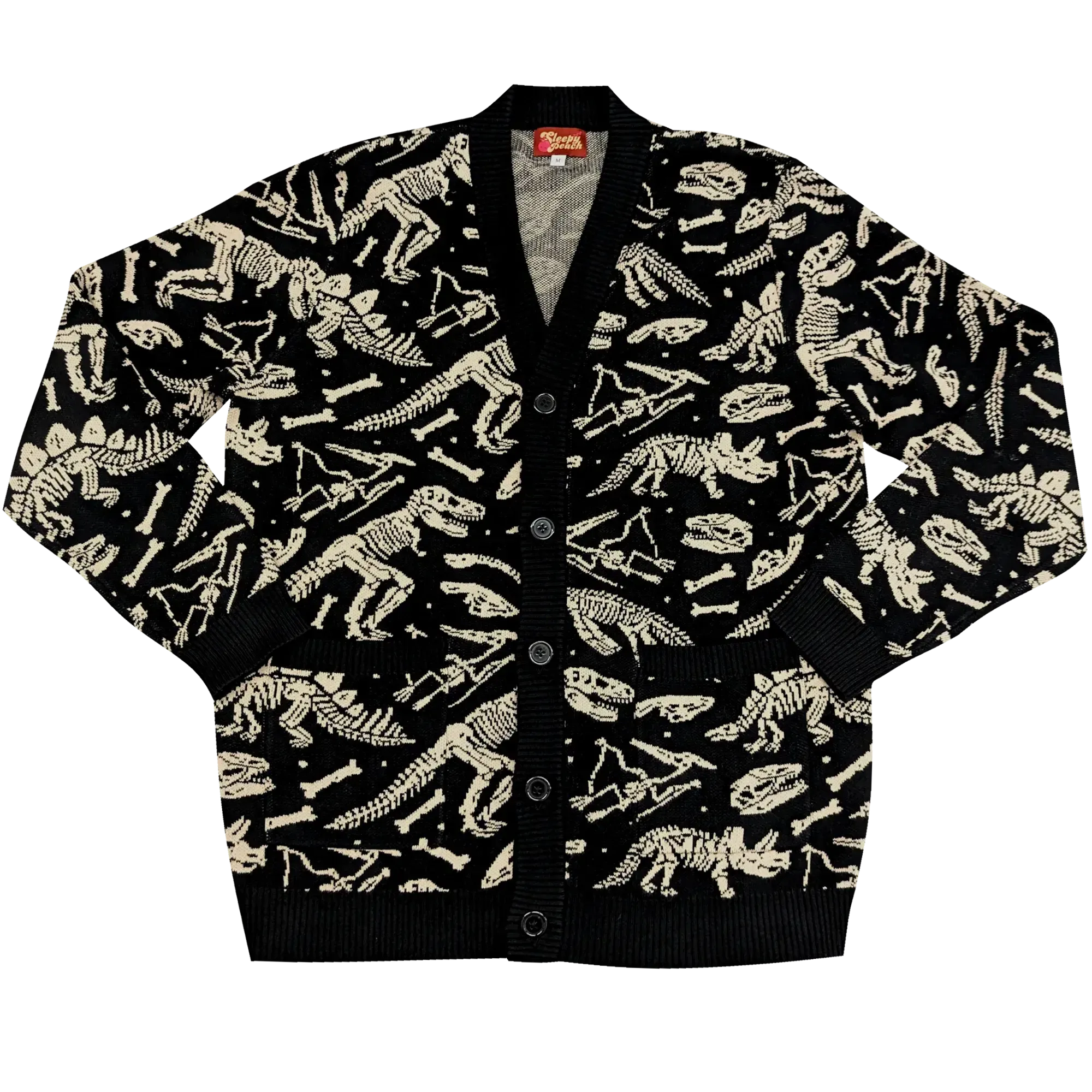 Dinosaur Fossil Cardigan - Sleepy Peach