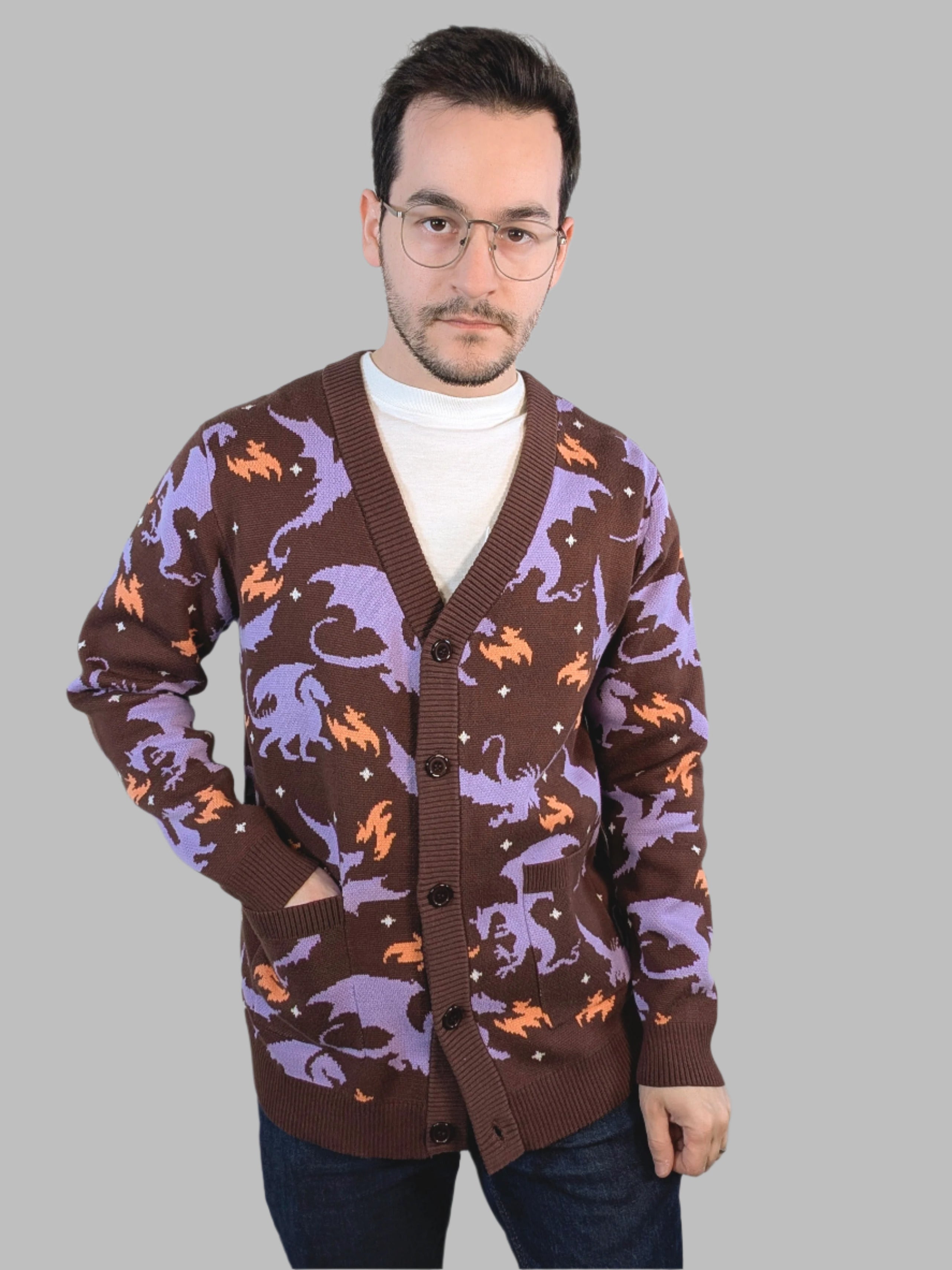 Night Scorcher Dragon Cardigan - Sleepy Peach
