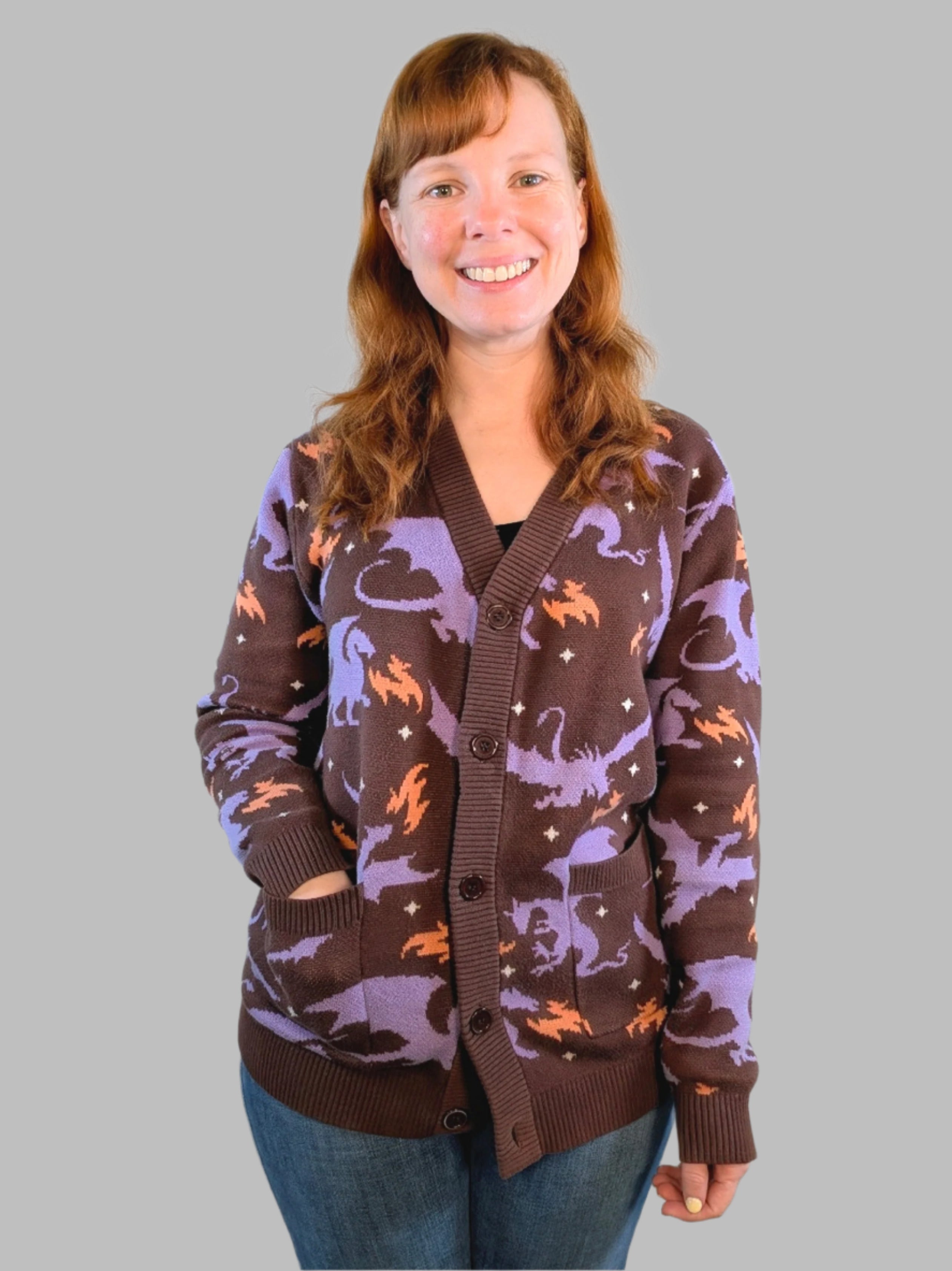 Night Scorcher Dragon Cardigan - Sleepy Peach