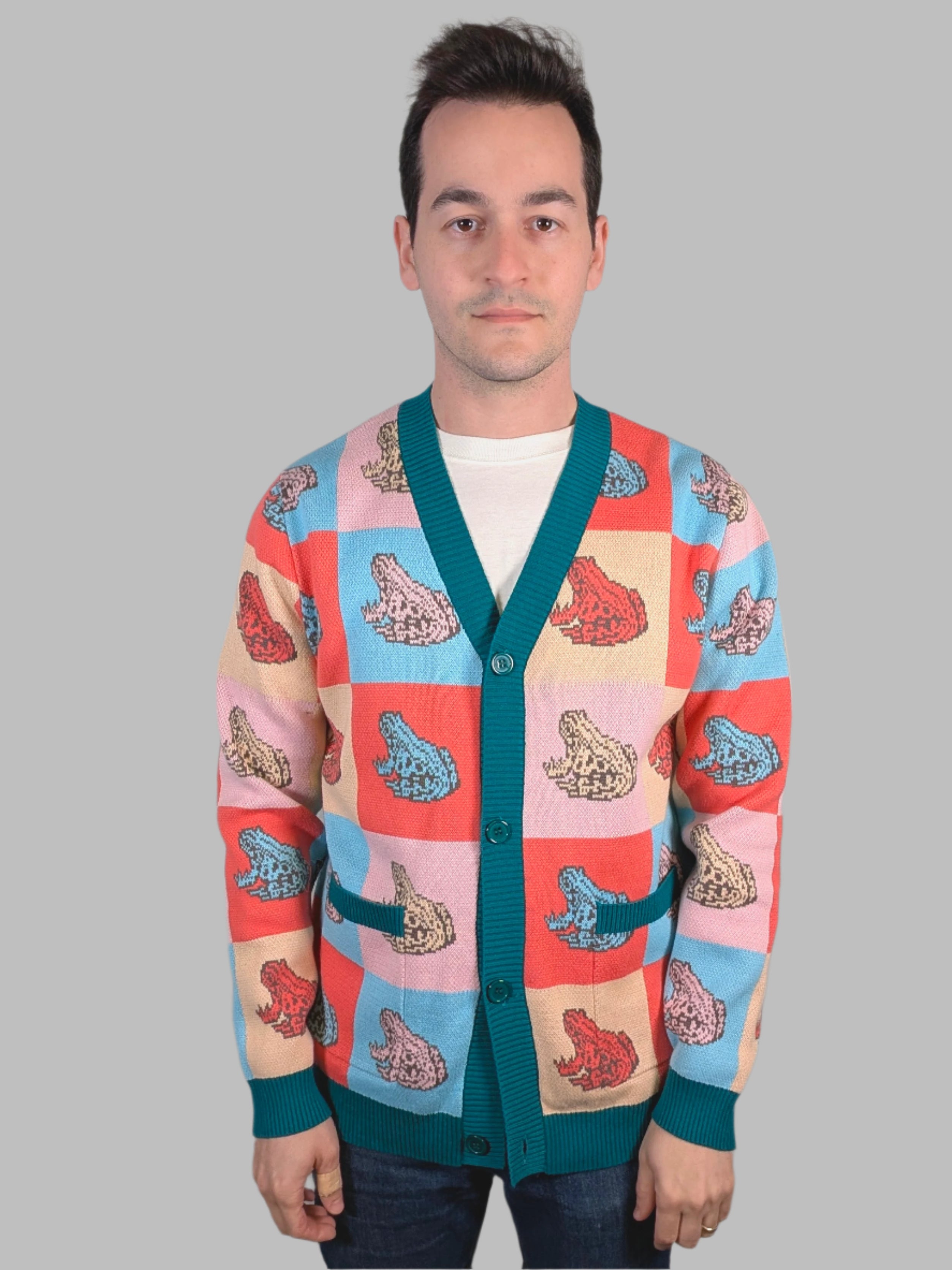 Royal Frog Cardigan - Sleepy Peach