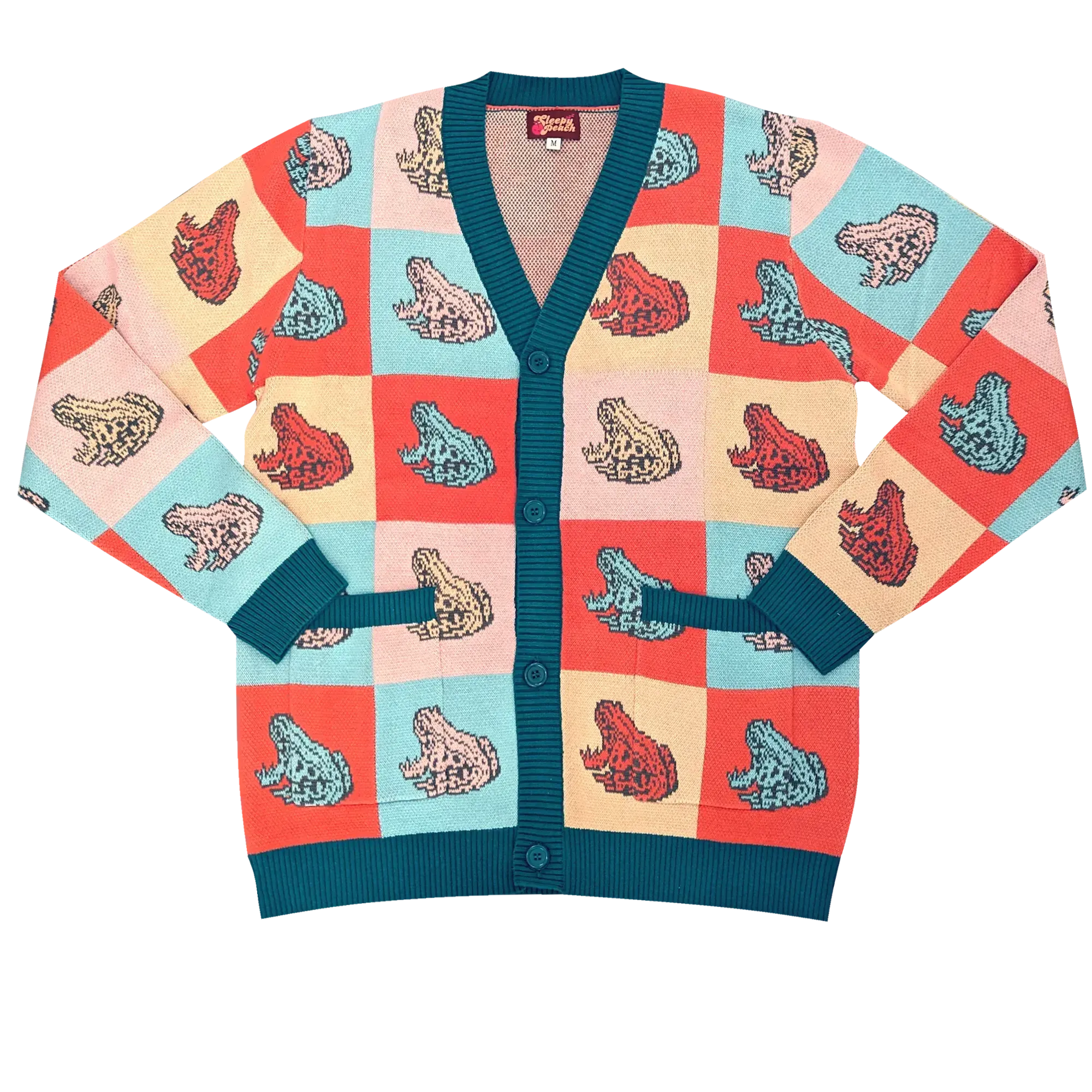 Royal Frog Cardigan - Sleepy Peach