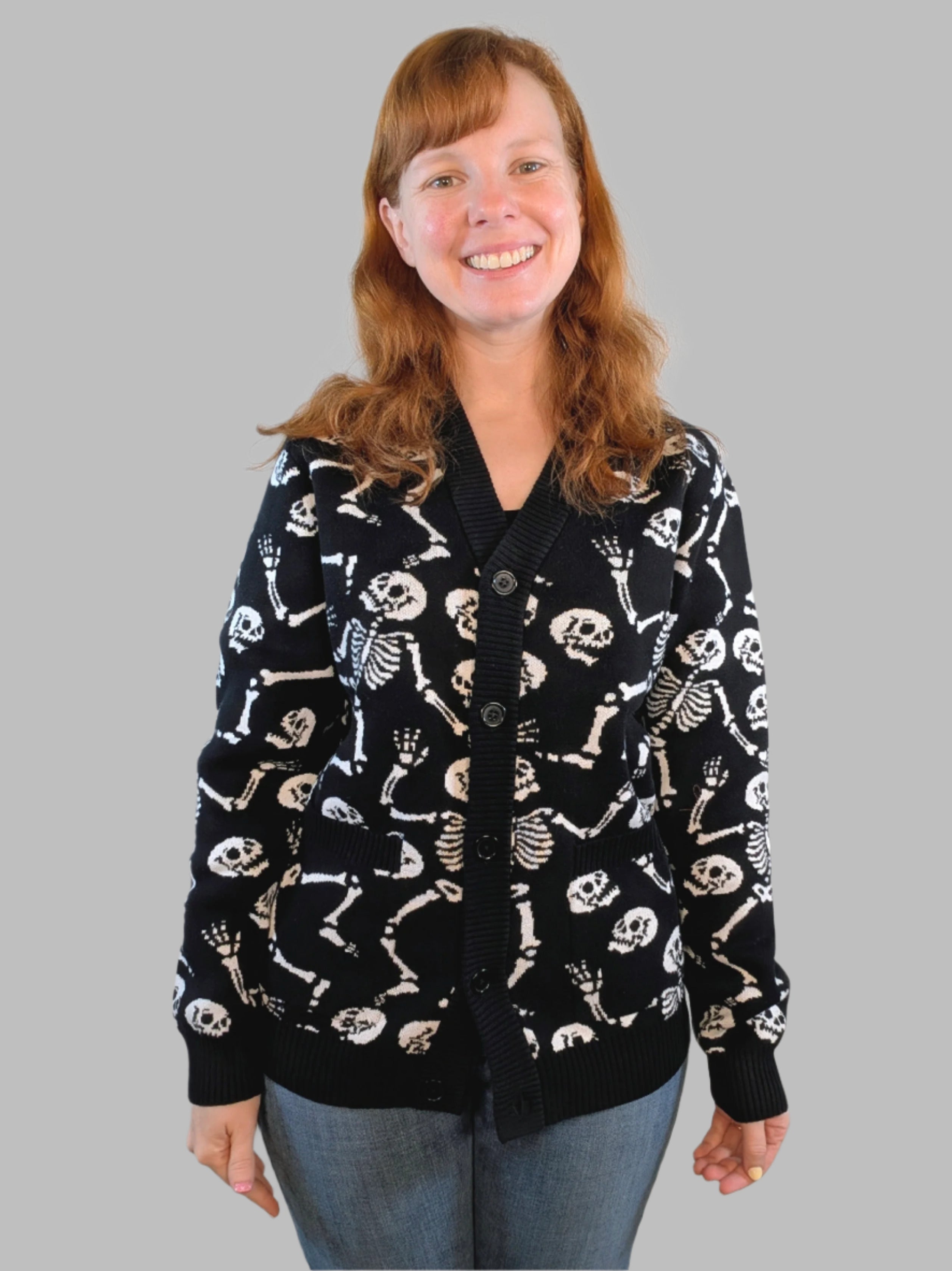 Skeleton Dance Cardigan - Sleepy Peach