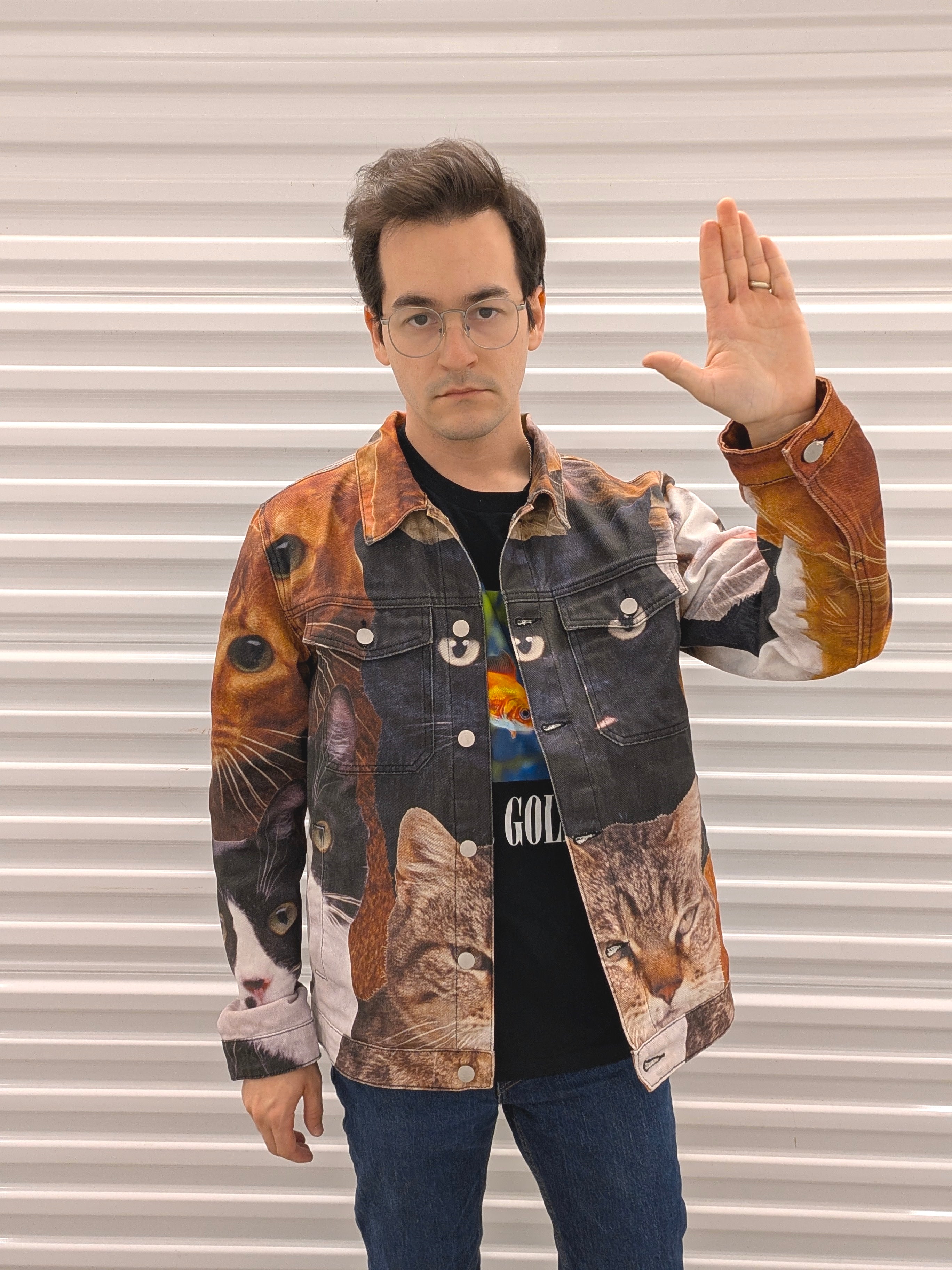 Cat Wrangler Denim Jacket - Sleepy Peach