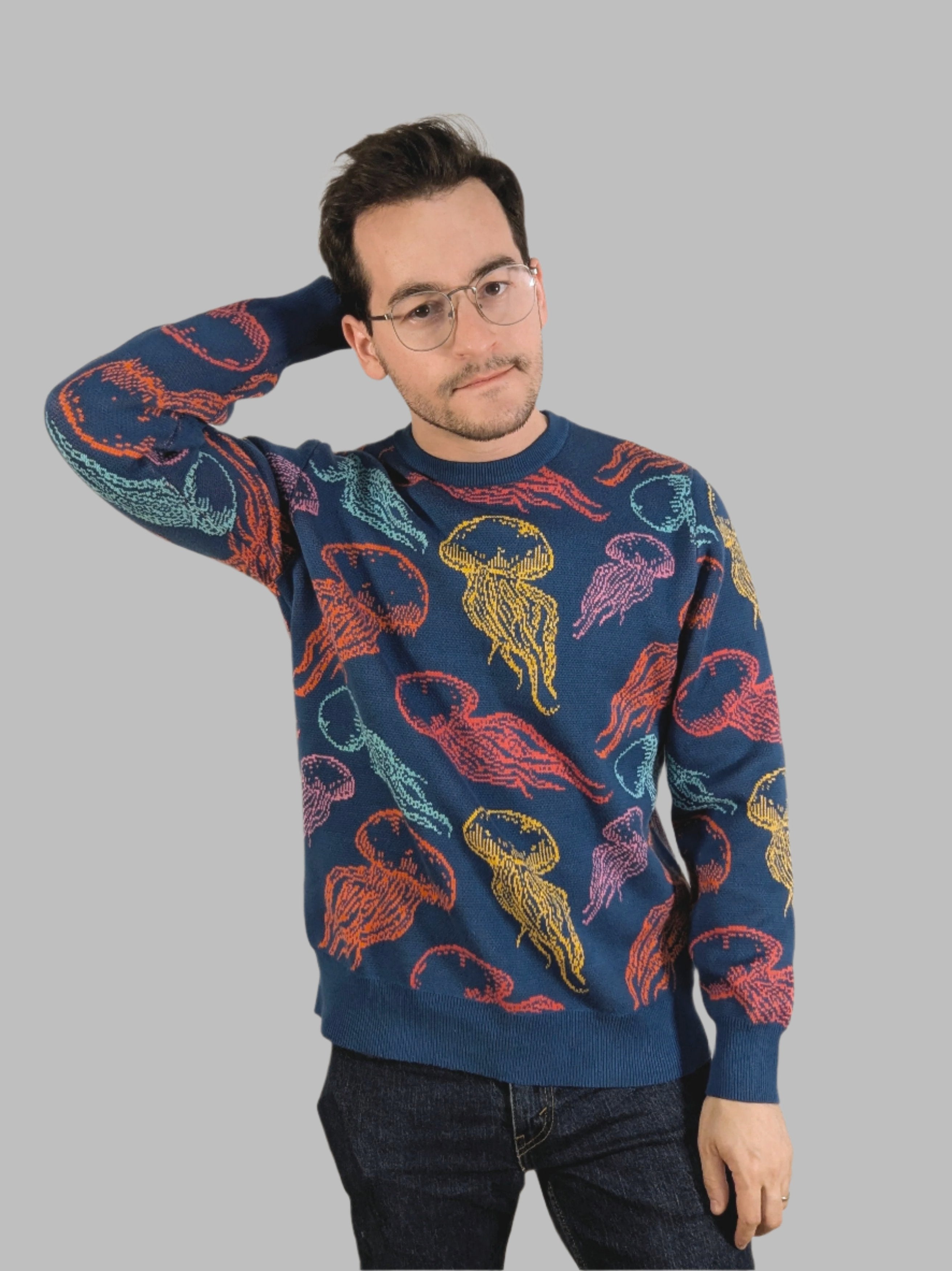 Electric Jellyfish Sweater - Sleepy Peach