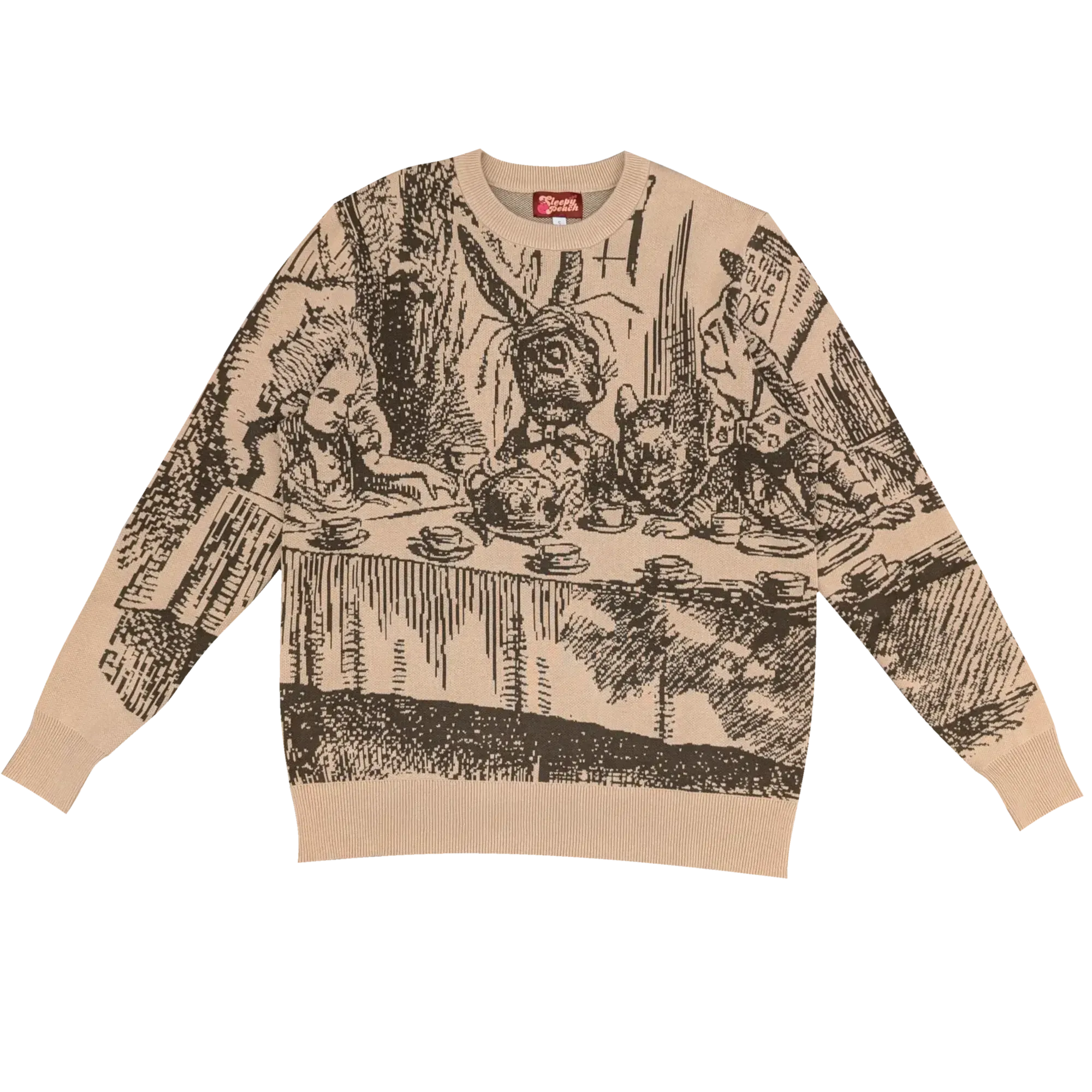 Mad Tea Party Sweater - Sleepy Peach