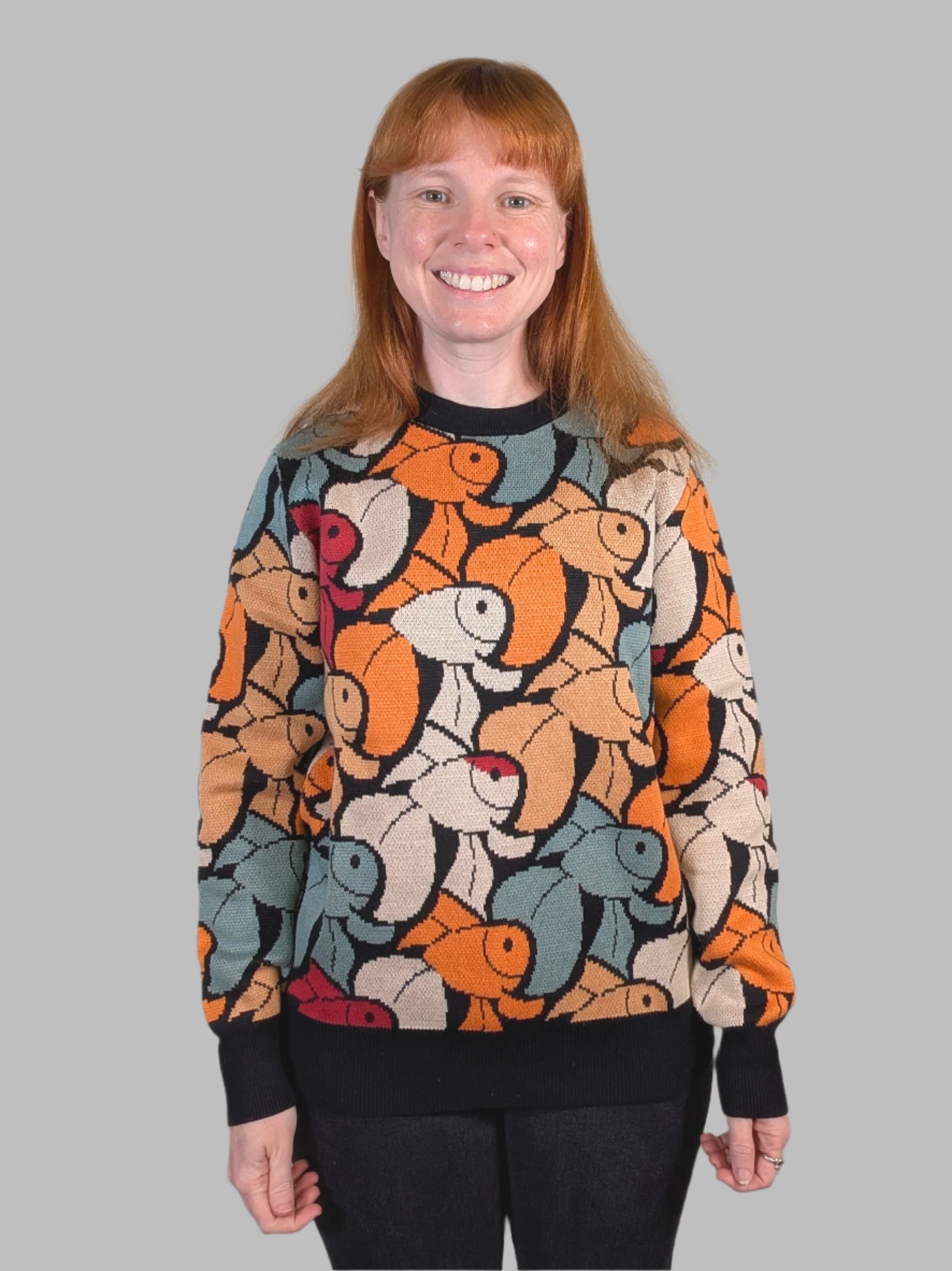 Muted Goldfish Sweater - Sleepy Peach