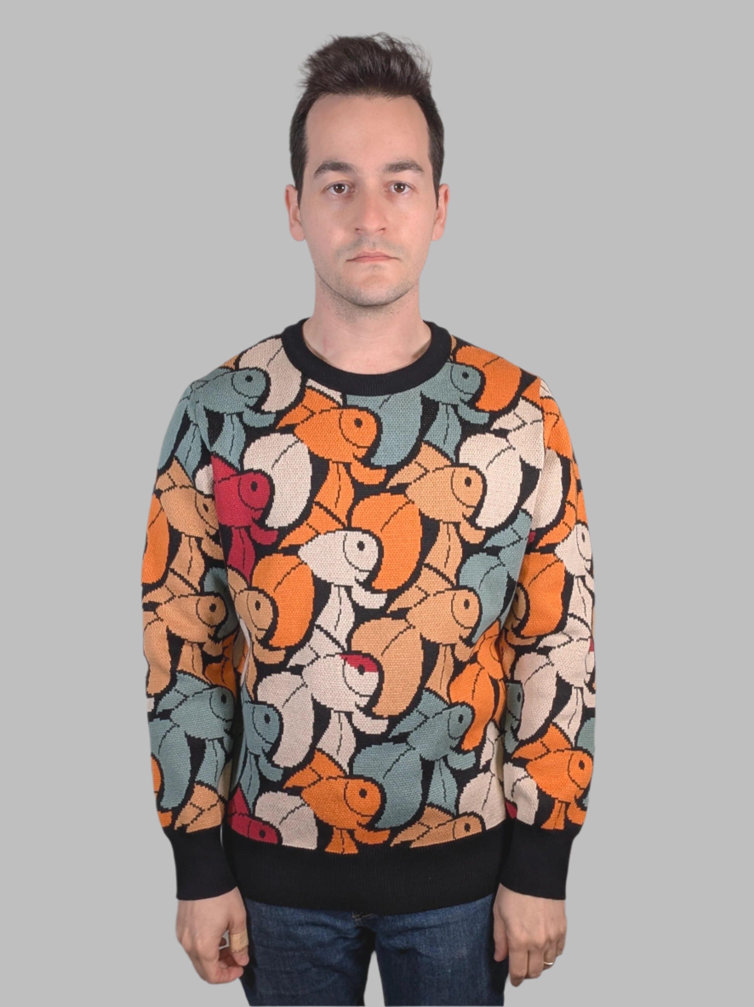 Muted Goldfish Sweater - Sleepy Peach