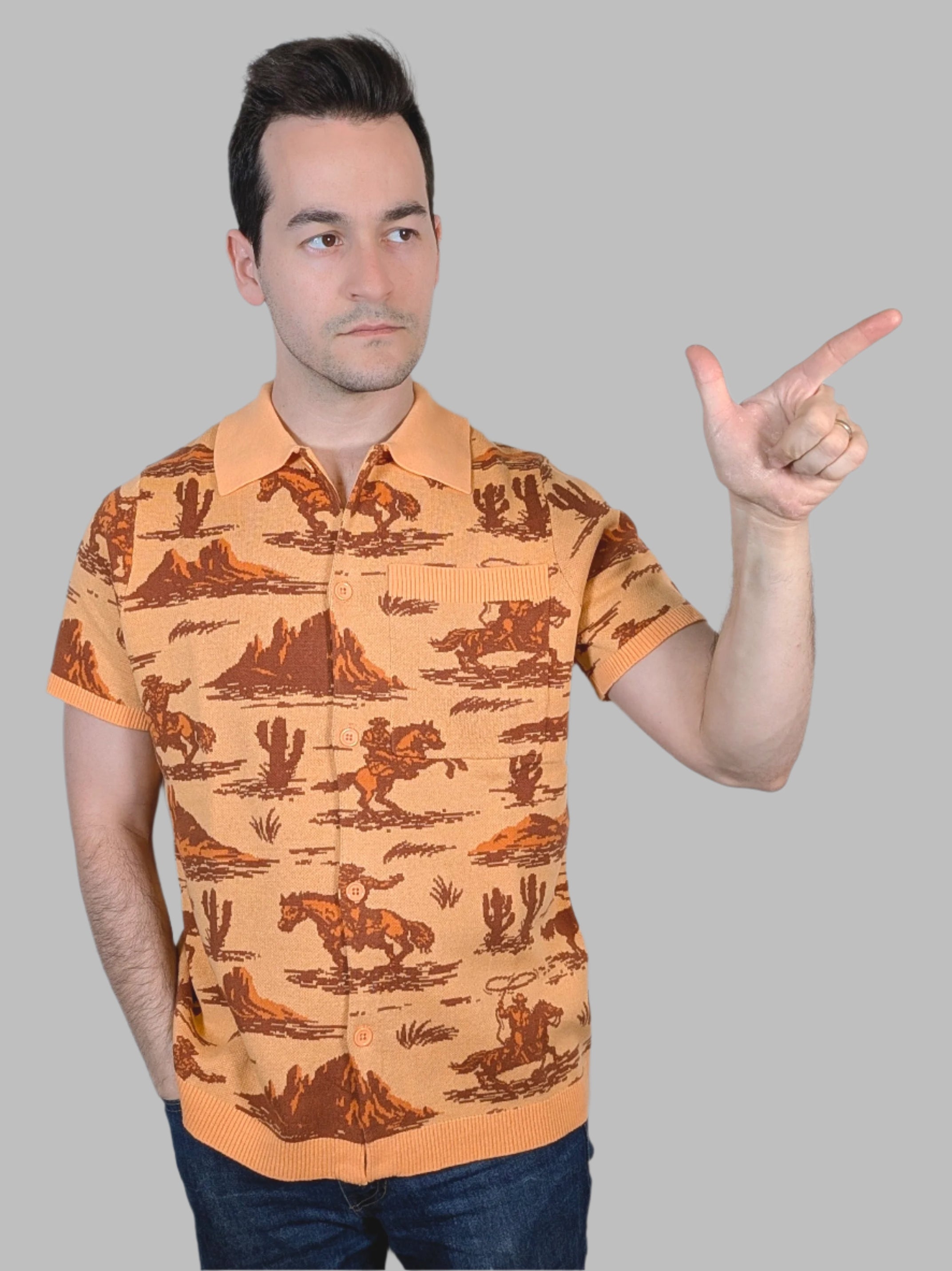Camp Americana Button Up - Sleepy Peach