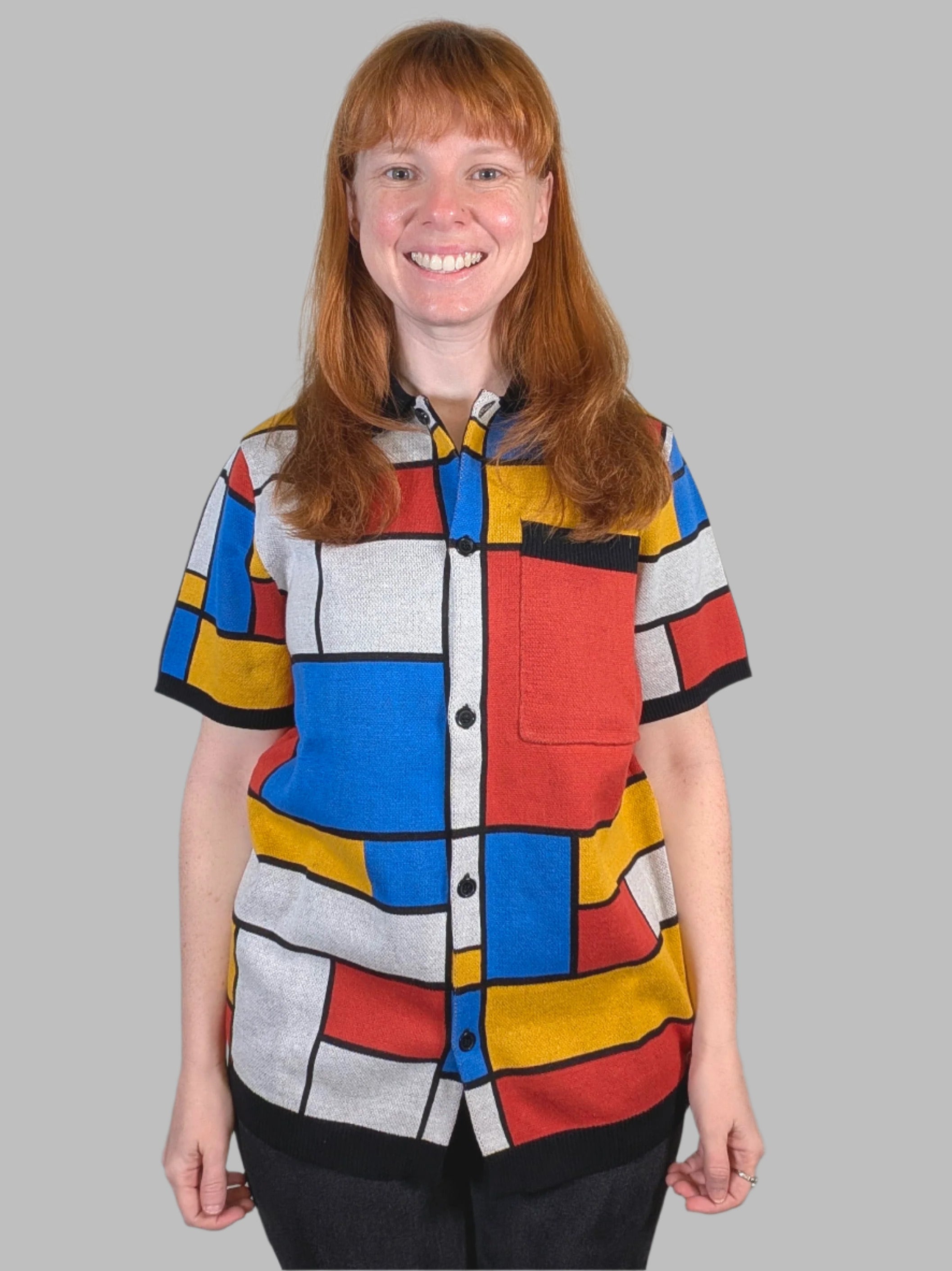 De Stijl Button Up - Sleepy Peach