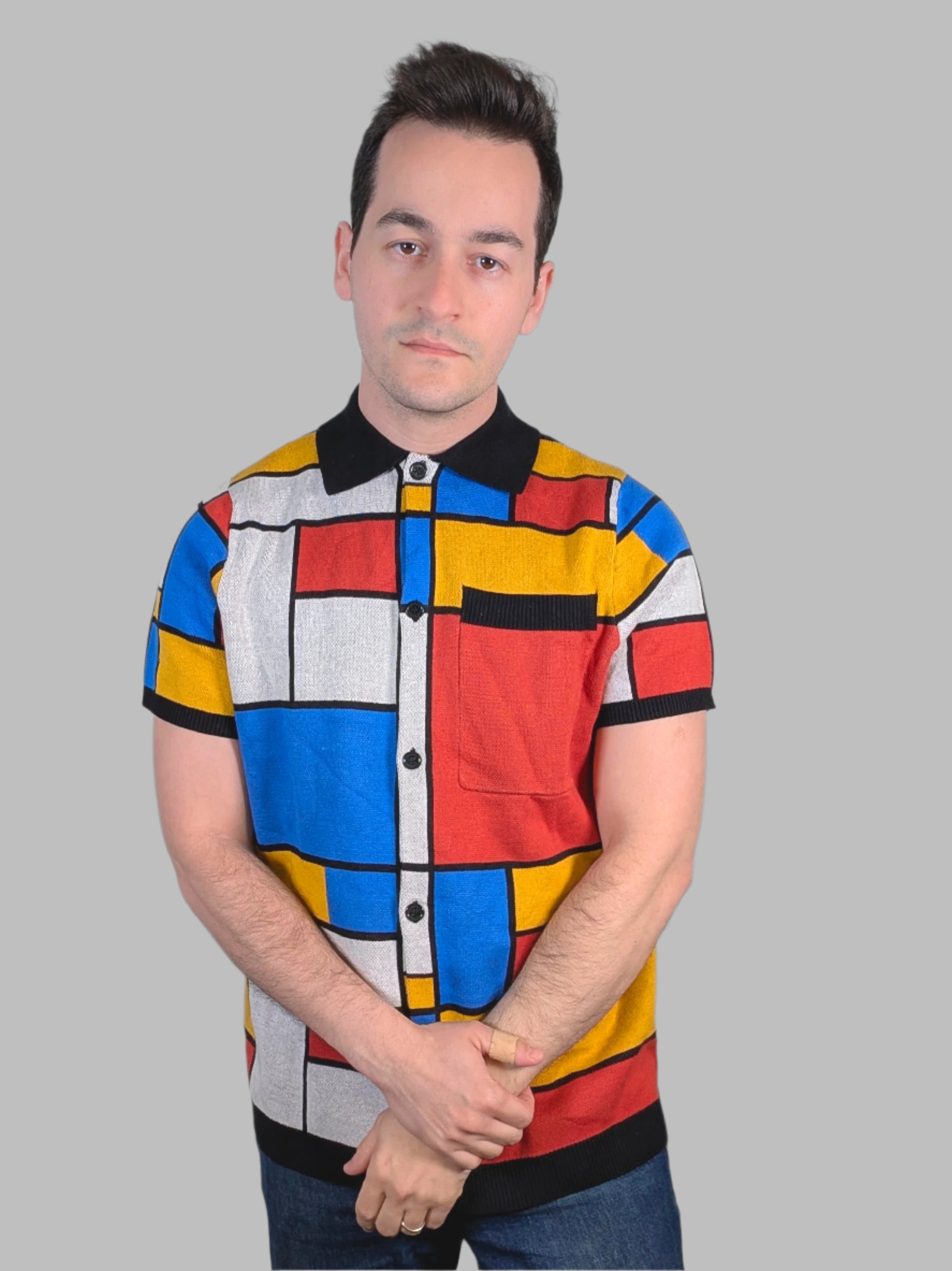 De Stijl Button Up - Sleepy Peach