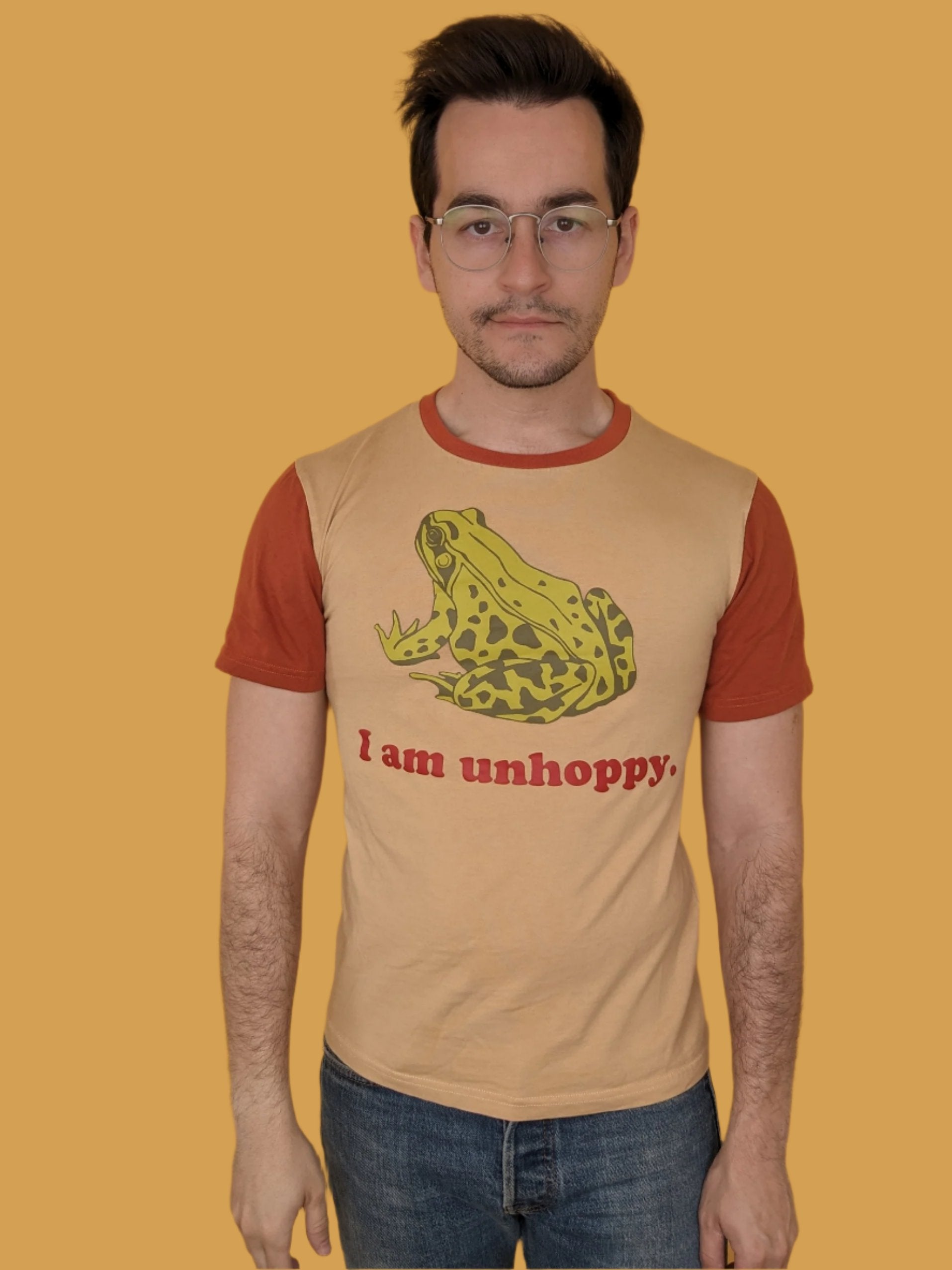 I Am Unhoppy Frog Shirt - Sleepy Peach