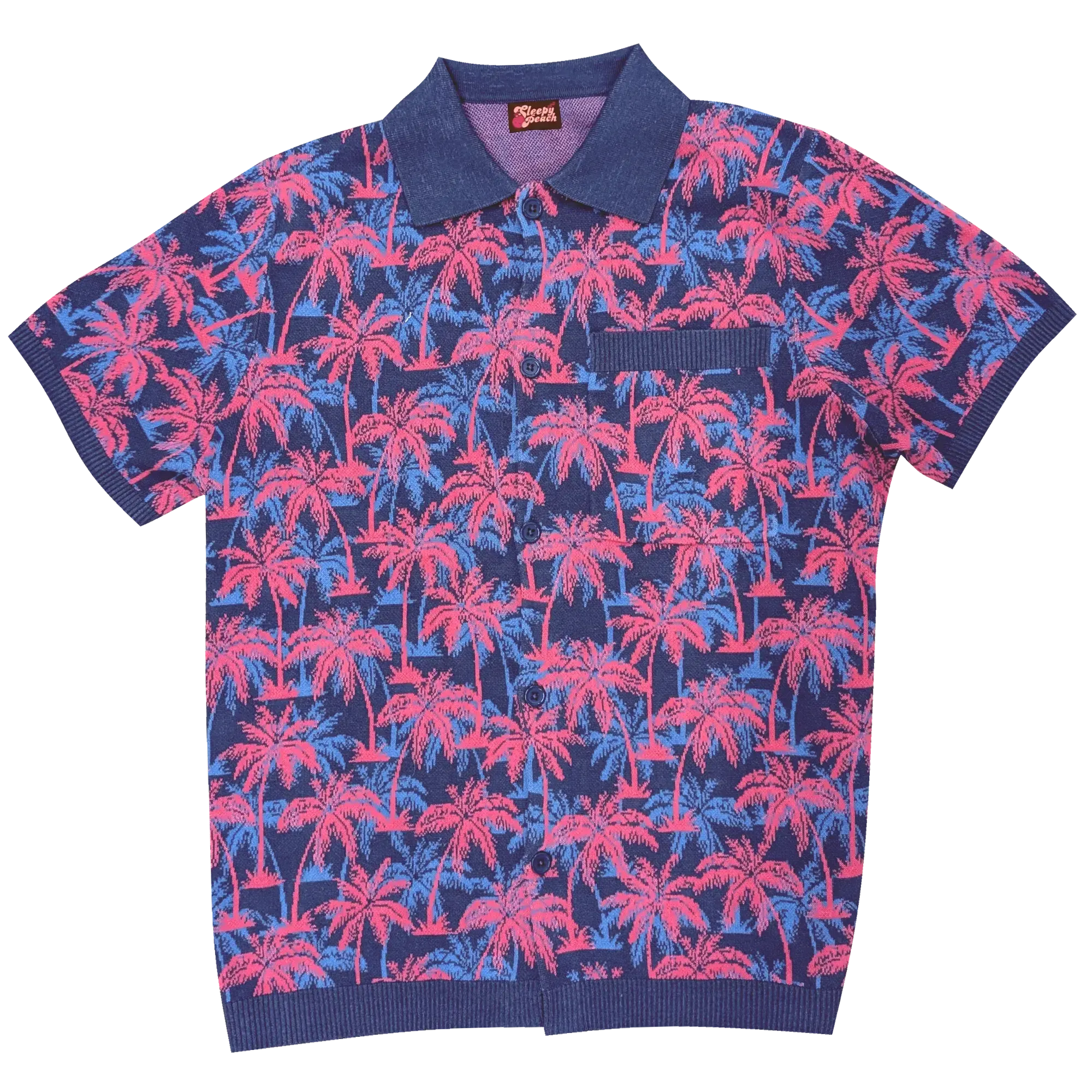 Vaporwave Sunset Button Up - Sleepy Peach