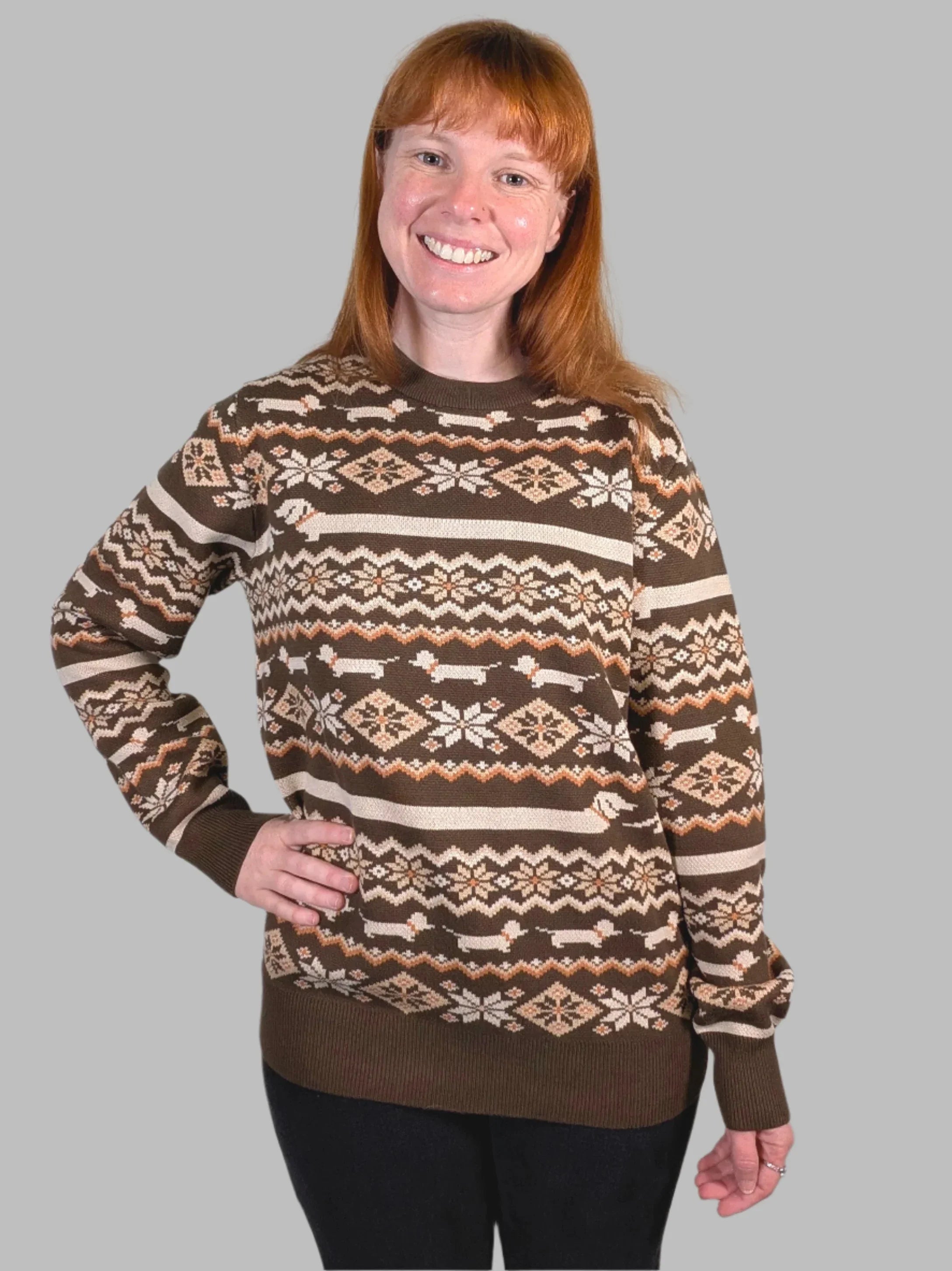Really Long Dachshund Sweater - Sleepy Peach