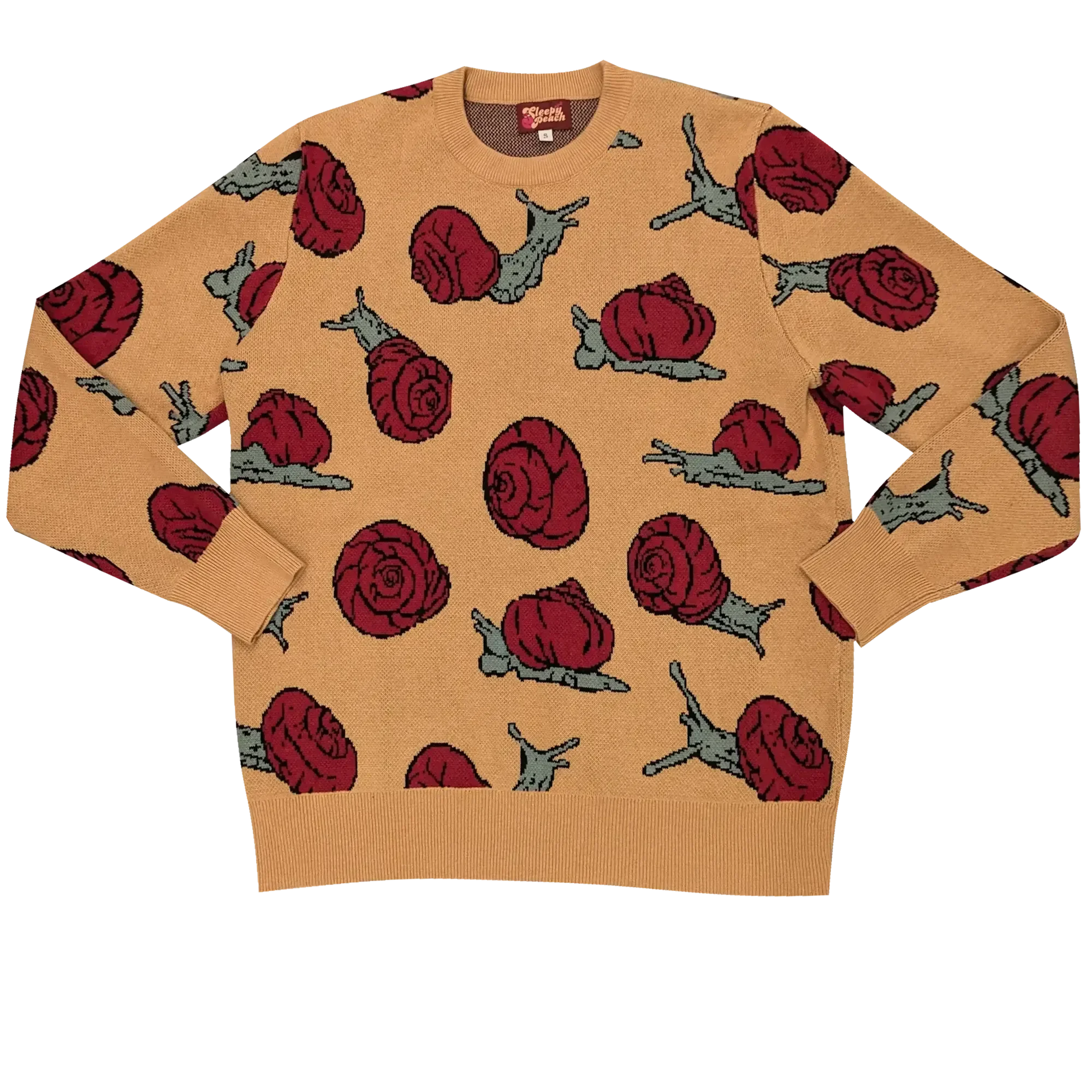 Snails Just Wanna Have Fun Sweater - Sleepy Peach