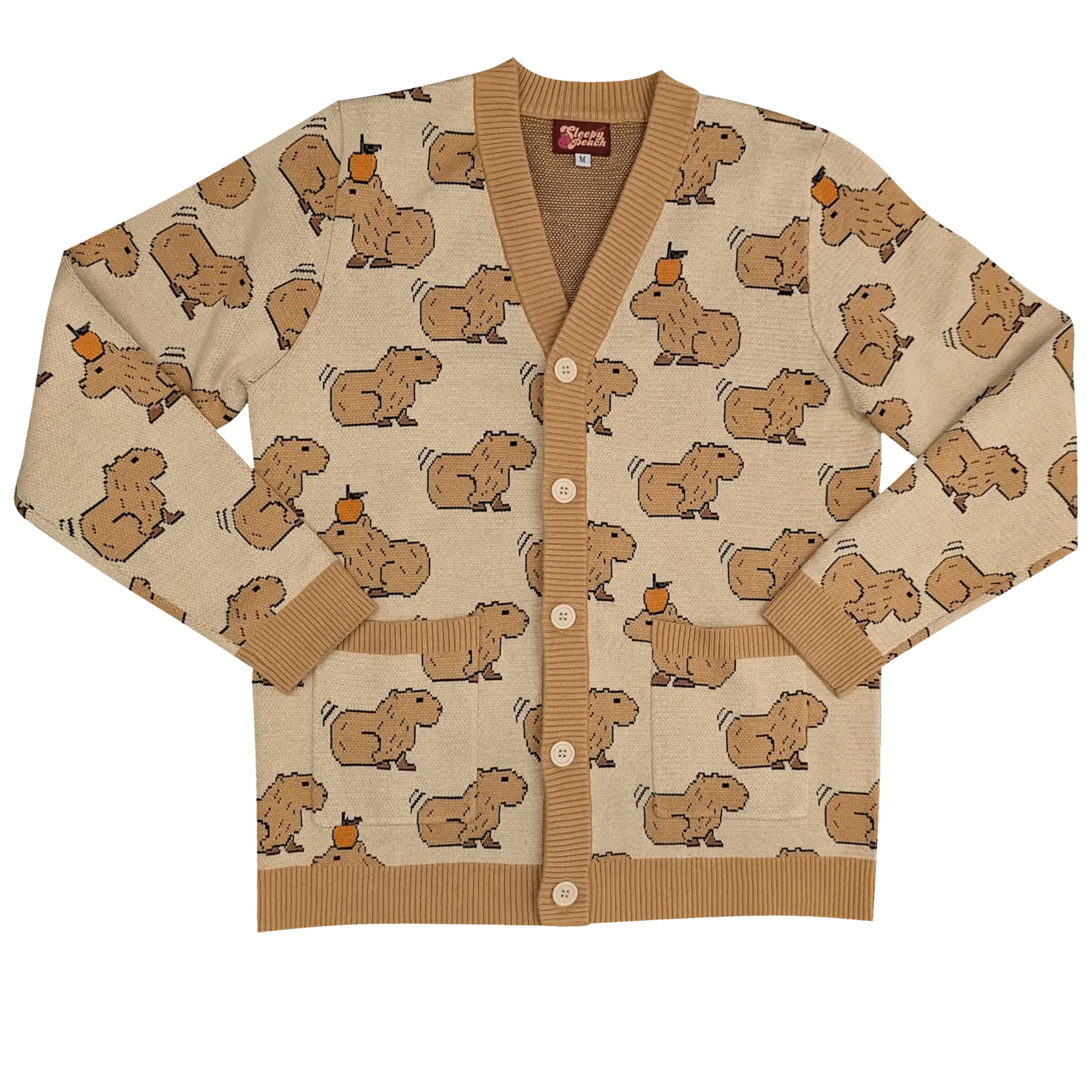 Capybara Cardigan - Sleepy Peach