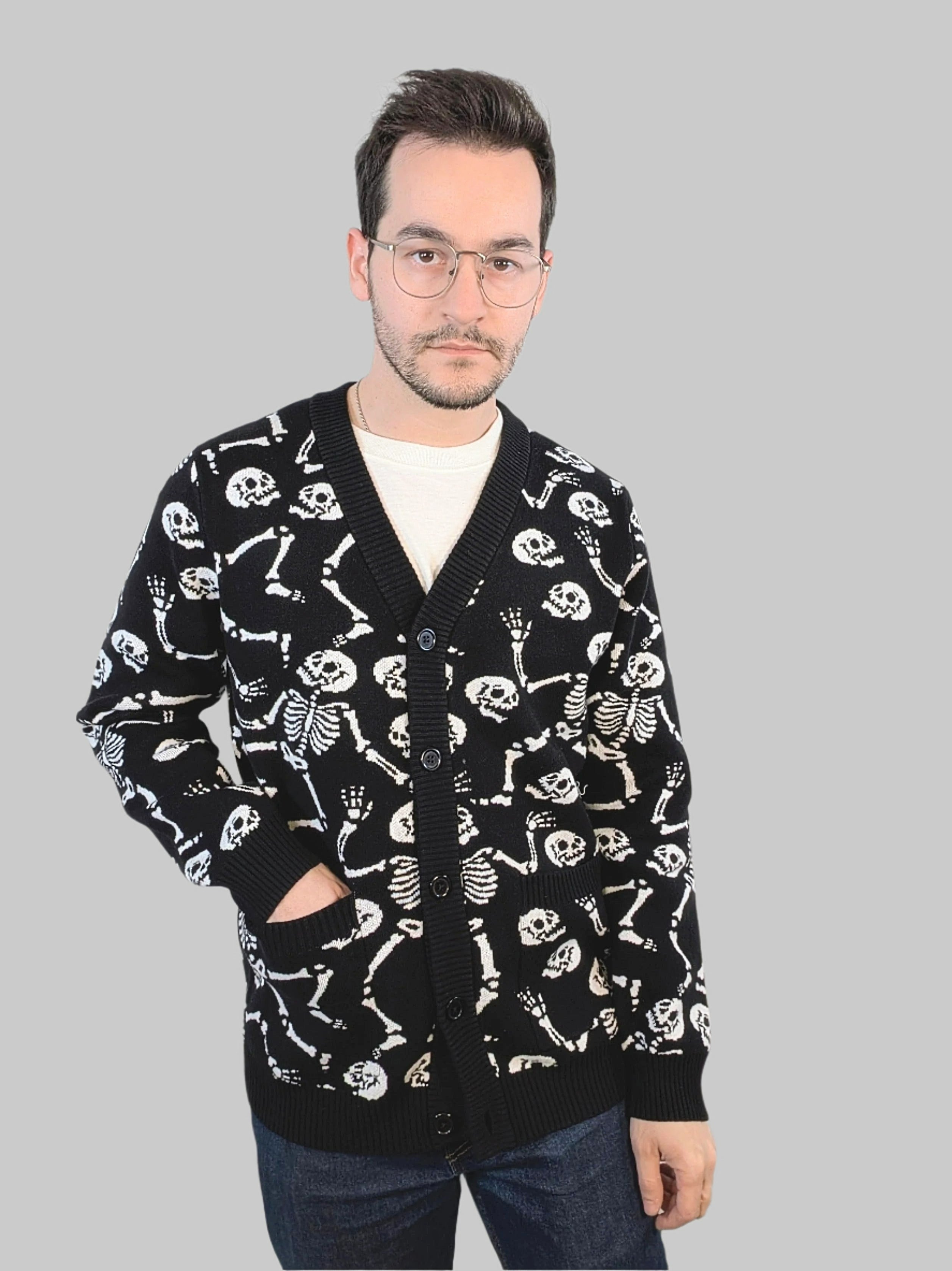 Skeleton Dance Cardigan - Sleepy Peach
