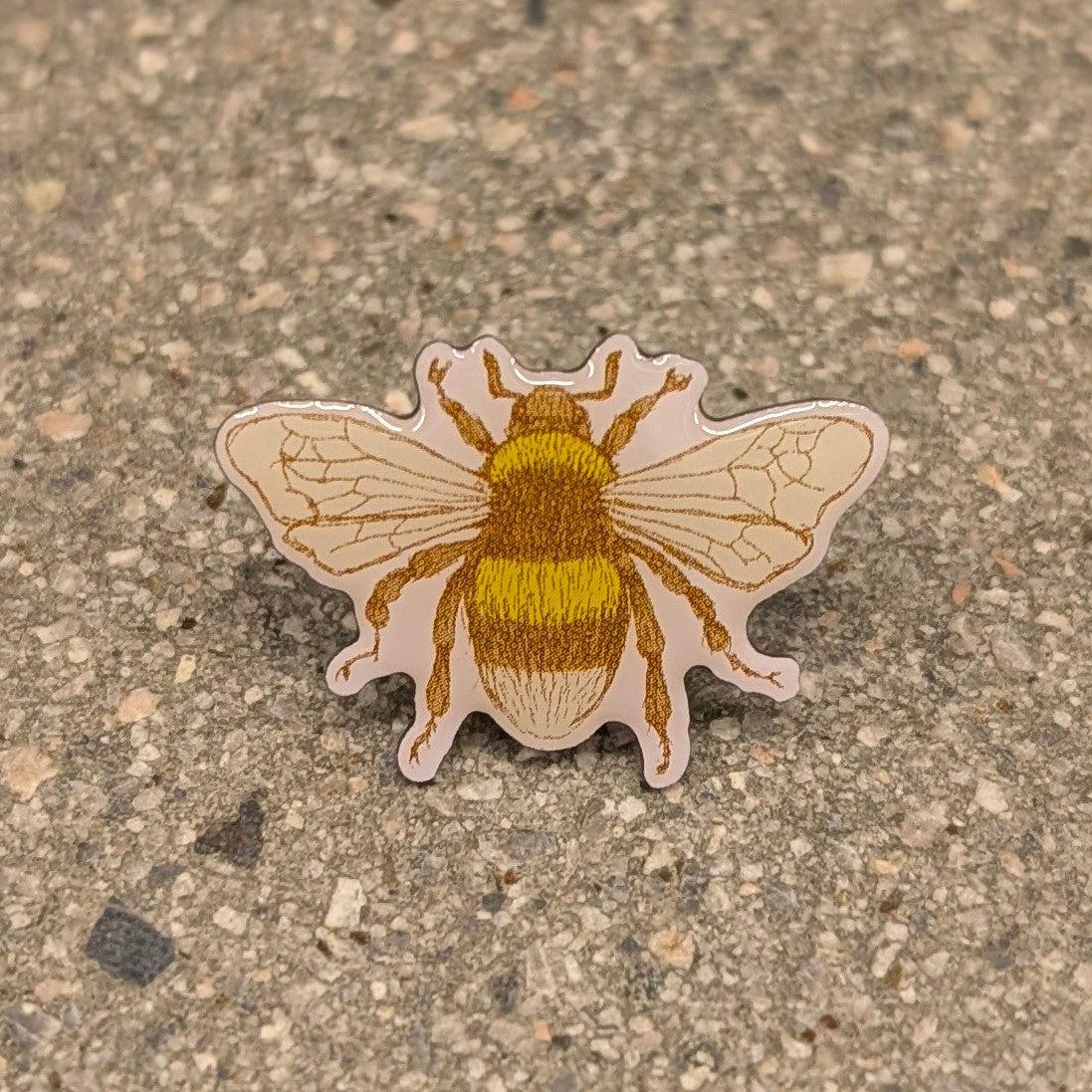 Bumblebee Enamel Pin - Sleepy Peach
