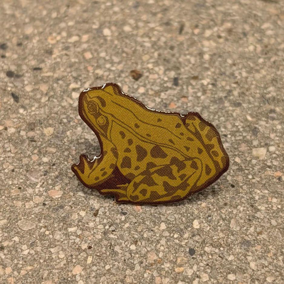 I Am Unhoppy Frog Enamel Pin - Sleepy Peach