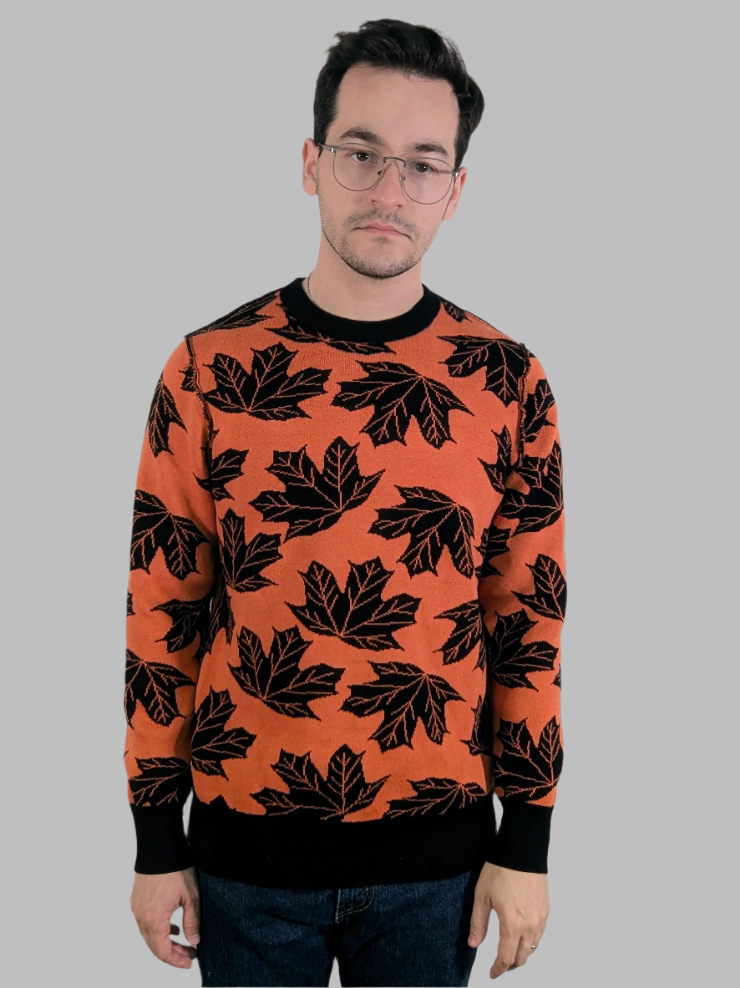 Reversible Maple Leaf Sweater - Sleepy Peach