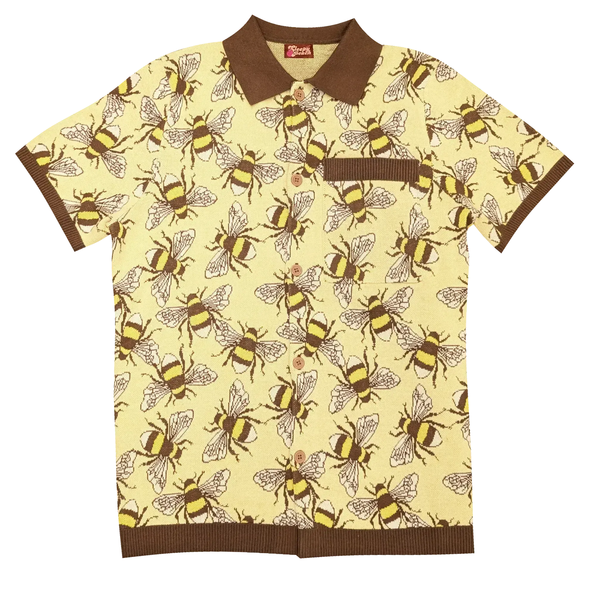 Bumblebee Button Up - Sleepy Peach