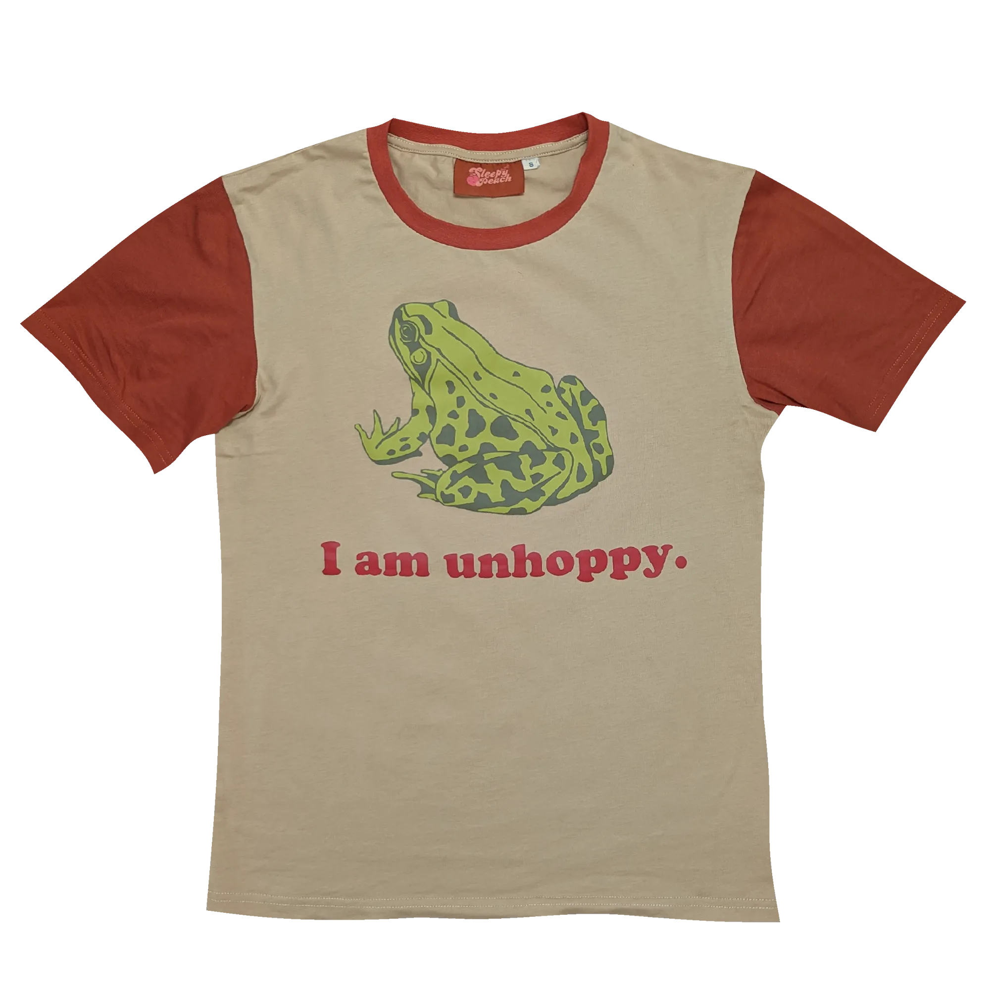 I Am Unhoppy Frog Shirt - Sleepy Peach