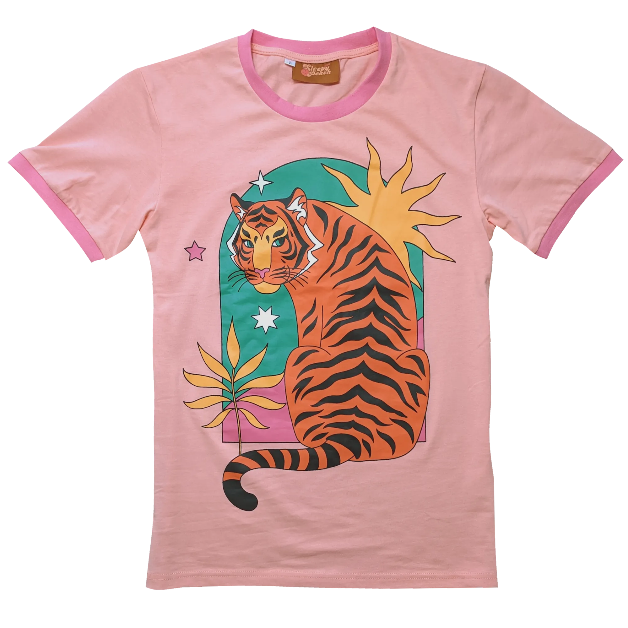 Pensive Tiger Shirt - Sleepy Peach